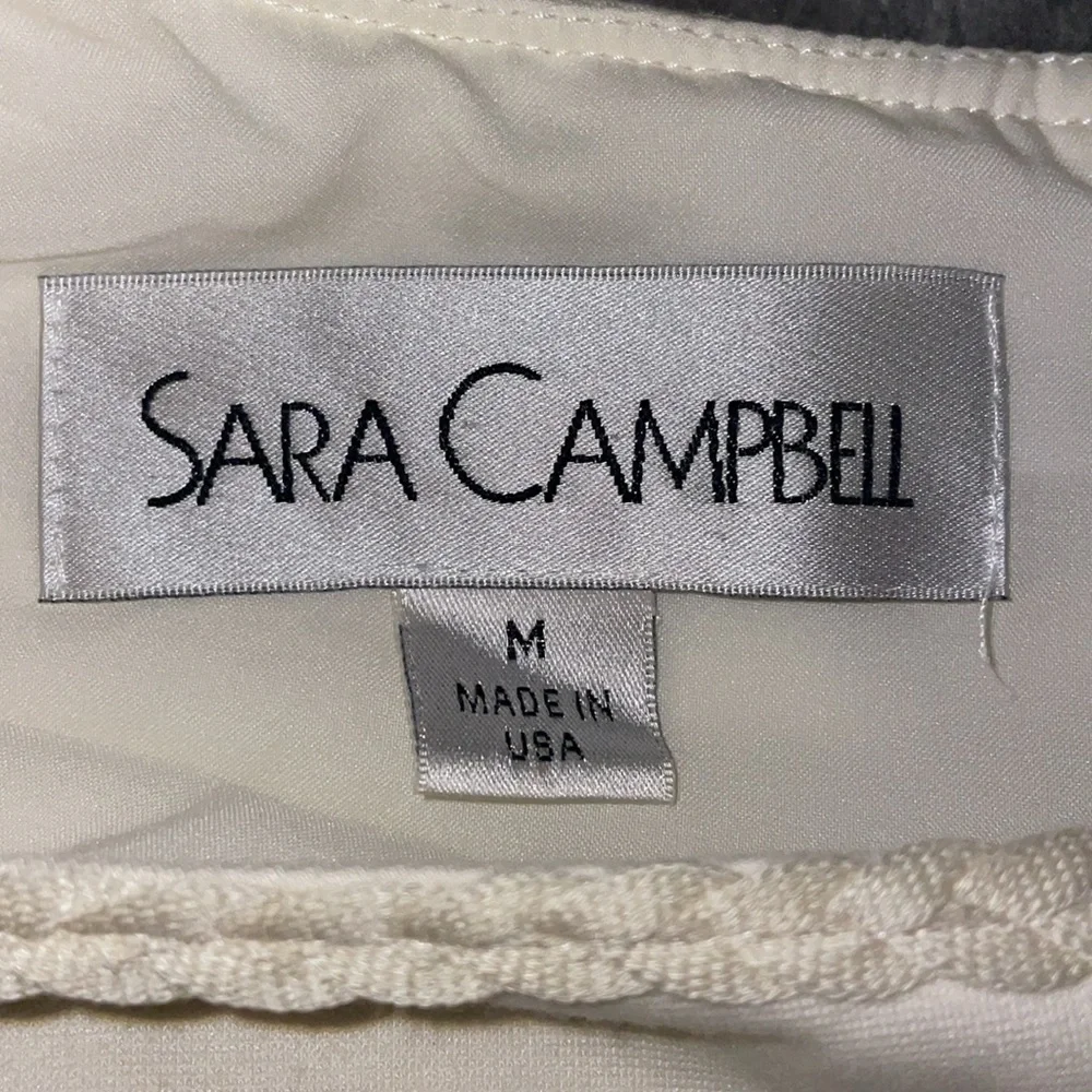 Sara Campbell Sleeveless Dress. Lined. Fringe waist. Size Medium. - Picture 2 of 12